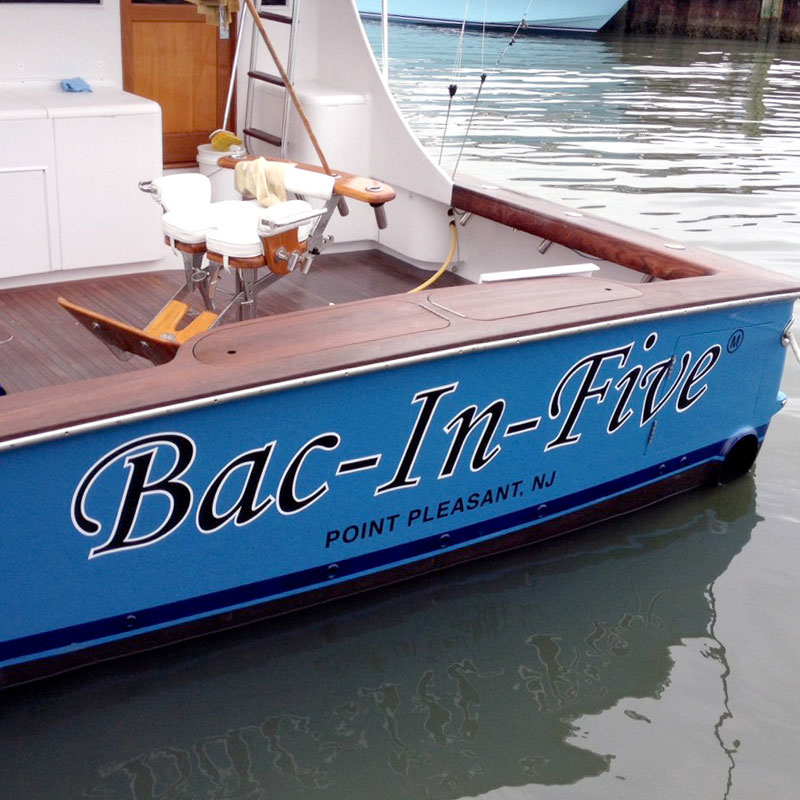 Custom Vinyl Transom Lettering & Signs | Jarrett Bay Boatworks