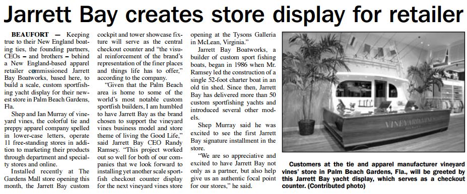 Jarrett Bay Creates Store Display for Retailer